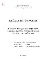 Khóa luận Nâng cao hiệu quả quản trị tài sản ngắn hạn tại Công ty TNHH hệ thống tin học – viễn thông NDS