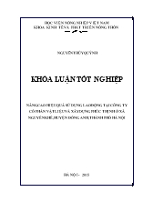 Khóa luận Nâng cao hiệu quả sử dụng lao động tại Công ty cổ phần vật liệu và xây dựng Phúc Thịnh ở xã Nguyên Khê, huyện Đông Anh, thành phố Hà Nội