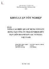 Khóa luận Nâng cao hiệu quả sử dụng vốn lưu động tại Công ty trách nhiệm hữu hạn liên doanh sơn ASC Venusia Việt Nam