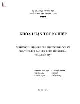 Khóa luận Nghiên cứu hiệu quả của phương pháp chăm sóc, theo dõi dẫn lưu KEHR trong phẫu thuật sỏi mật