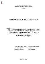 Khóa luận Phân tích hiệu quả sử dụng vốn lưu động tại Công ty cổ phần Chương Dương