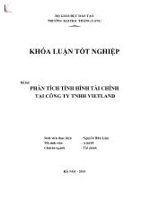 Khóa luận Phân tích tình hình tài chính tại Công ty TNHH Vietland