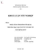 Khóa luận Phân tích tình hình tín dụng thương mại tại CTCP tư vấn đầu tư xây dựng H.P.T