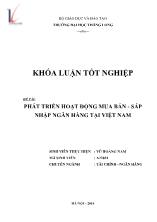 Khóa luận Phát triển hoạt động mua bán - sáp nhập ngân hàng tại Việt Nam