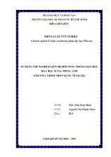 Khóa luận Sử dụng thí nghiệm liên hệ đời sống trong dạy học hóa học bằng tiếng Anh (chương trình THPT quốc tế IGCSE)