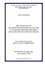 Khóa luận Thực trạng quản lý hoạt động bồi dưỡng đội ngũ giáo viên ở các trường trung học phổ thông huyện Hóc Môn thành phố Hồ Chí Minh