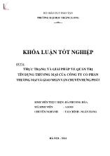 Khóa luận Thực trạng và giải pháp về quản trị tín dụng thương mại của Công ty cổ phần thương mại và giao nhận vận chuyển Hưng Phát