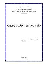 Khóa luận Tiến trình “tái khởi động” quan hệ Nga – Mỹ từ 2009 đến 2012: hướng triển khai và kết quả