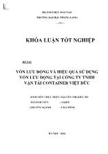 Khóa luận Vốn lưu động và hiệu quả sử dụng vốn lưu động tại Công ty TNHH vận tải Container Việt Đức