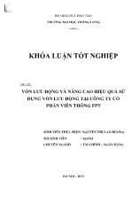 Khóa luận Vốn lưu động và nâng cao hiệu quả sử dụng vốn lưu động tại Công ty cổ phần viễn thông FPT