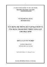 Khóa luận Xây dựng hệ thống bài tập đạo hàm và ứng dụng nhằm phát triển năng lực cho học sinh