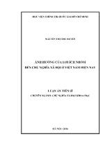 Luận án Ảnh hưởng của lợi ích nhóm đến chủ nghĩa xã hội ở Việt Nam hiện nay