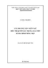 Luận án Các phương tiện ngôn ngữ biểu thị quyền lực trong giao tiếp hành chính tiếng Việt