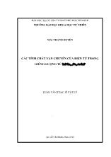 Luận án Các tính chất vận chuyển của điện tử trong giếng lượng tử InP/In1-XGaxAs/InP