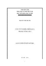 Luận án Câu có ý nghĩa nhân quả trong tiếng Việt
