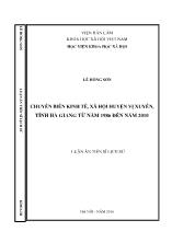 Luận án Chuyển biến kinh tế, xã hội huyện Vị Xuyên, tỉnh Hà Giang từ năm 1986 đến năm 2010