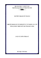 Luận án Chuyển dịch cơ cấu kinh tế và tác động của nó tới sự phát triển đô thị tỉnh Bắc Ninh