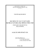 Luận án Đặc điểm cấu tạo và ngữ nghĩa hệ thuật ngữ khoa học hình sự tiếng Việt