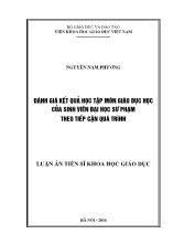 Luận án Đánh giá kết quả học tập môn giáo dục học của sinh viên đại học sư phạm theo tiếp cận quá trình