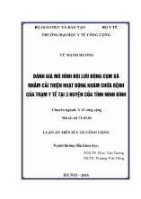 Luận án Đánh giá mô hình Đội lưu động cụm xã nhằm cải thiện hoạt động khám chữa bệnh của Trạm y tế tại 3 huyện của tỉnh Ninh Bình