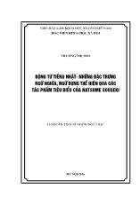 Luận án Động từ tiếng Nhật - Những đặc trưng ngữ nghĩa, ngữ dụng thể hiện qua các tác phẩm tiêu biểu của Natsume Souseki