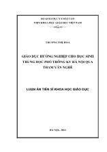 Luận án Giáo dục hướng nghiệp cho học sinh trung học phổ thông khu vực Hà Nội qua tham vấn nghề