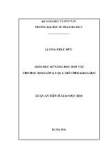 Luận án Giáo dục kĩ năng học hợp tác cho học sinh lớp 4, 5 qua trò chơi khoa học