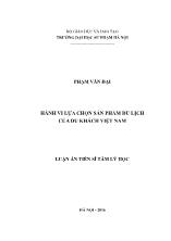 Luận án Hành vi lựa chọn sản phẩm du lịch của du khách Việt Nam