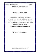 Luận án Kiến thức – thái độ - hành vi và hiệu quả của truyền thông về vấn đề hiến thận sau khi chết não ở một số cộng đồng tại thành phố Hồ Chí Minh