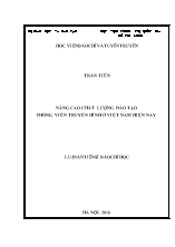 Luận án Nâng cao chất lượng đào tạo phóng viên truyền hình ở Việt Nam hiện nay