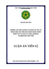 Luận án Nghiên cứu ảnh hưởng của một số yếu tố nông sinh học đến khả năng nhân giống bằng vảy củ hoa lily Belladonna tại miền bắc Việt Nam