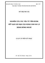 Luận án Nghiên cứu các yếu tố tiên đoán kết quả dài hạn của nong van hai lá bằng bóng Inoue