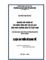 Luận án Nghiên cứu thống kê tác động tổng hợp của du lịch đến tăng trưởng kinh tế ở Việt Nam