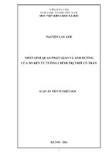 Luận án Nhân sinh quan phật giáo và ảnh hưởng của nó đến tư tưởng chính trị thời Lý-Trần