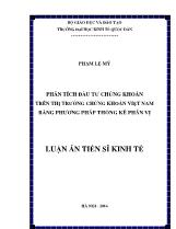 Luận án Phân tích đầu tư chứng khoán trên thị trường chứng khoán Việt Nam bằng phương pháp thống kê phân vị