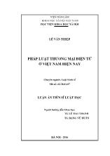 Luận án Pháp luật thương mại điện tử ở Việt Nam hiện nay