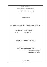 Luận án Pháp luật về góp vốn bằng quyền sử dụng đất