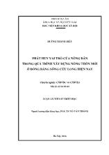 Luận án Phát huy vai trõ của nông dân trong quá trình xây dựng nông thôn mới ở Đồng bằng sông Cửu Long hiện nay
