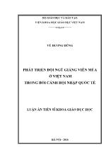 Luận án Phát triển đội ngũ giảng viên múa ở Việt Nam trong bối cảnh hội nhập quốc tế