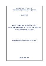 Luận án Phát triển đội ngũ giáo viên trung học phổ thông người dân tộc thiểu số ở các tỉnh vùng Tây Bắc