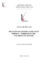 Luận văn Bài toán Sylvester và bài toán Fermat – Torricelli cho các hình cầu Euclid