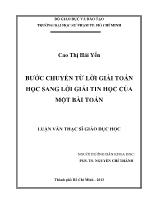 Luận văn Bước chuyển từ lời giải toán học sang lời giải tin học của một bài toán