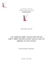 Luận văn Các định lý kiểu Mason đối với đa thức trên trường đóng đại số, đặc số không và ứng dụng