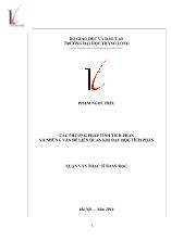 Luận văn Các phương pháp tính tích phân và những vấn đề liên quan khi dạy học tích phân