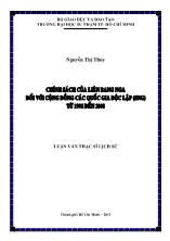 Luận văn Chính sách của Liên bang Nga đối với cộng đồng các quốc gia độc lập (SNG) từ 1992 đến 2008