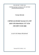 Luận văn Chính sách đối ngoại của Mỹ đối với Indonesia từ năm 1993 đến năm 2008