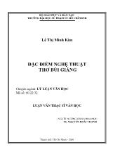 Luận văn Đặc điểm nghệ thuật thơ Bùi Giáng