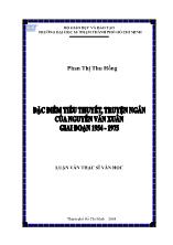 Luận văn Đặc điểm tiểu thuyết, truyện ngắn của Nguyễn Văn Xuân giai đoạn 1954 - 1975