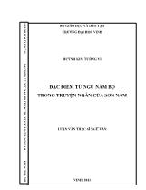 Luận văn Đặc điểm từ ngữ nam bộ trong truyện ngắn của Sơn Nam