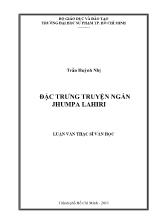 Luận văn Đặc trưng truyện ngắn Jhumpa Lahiri